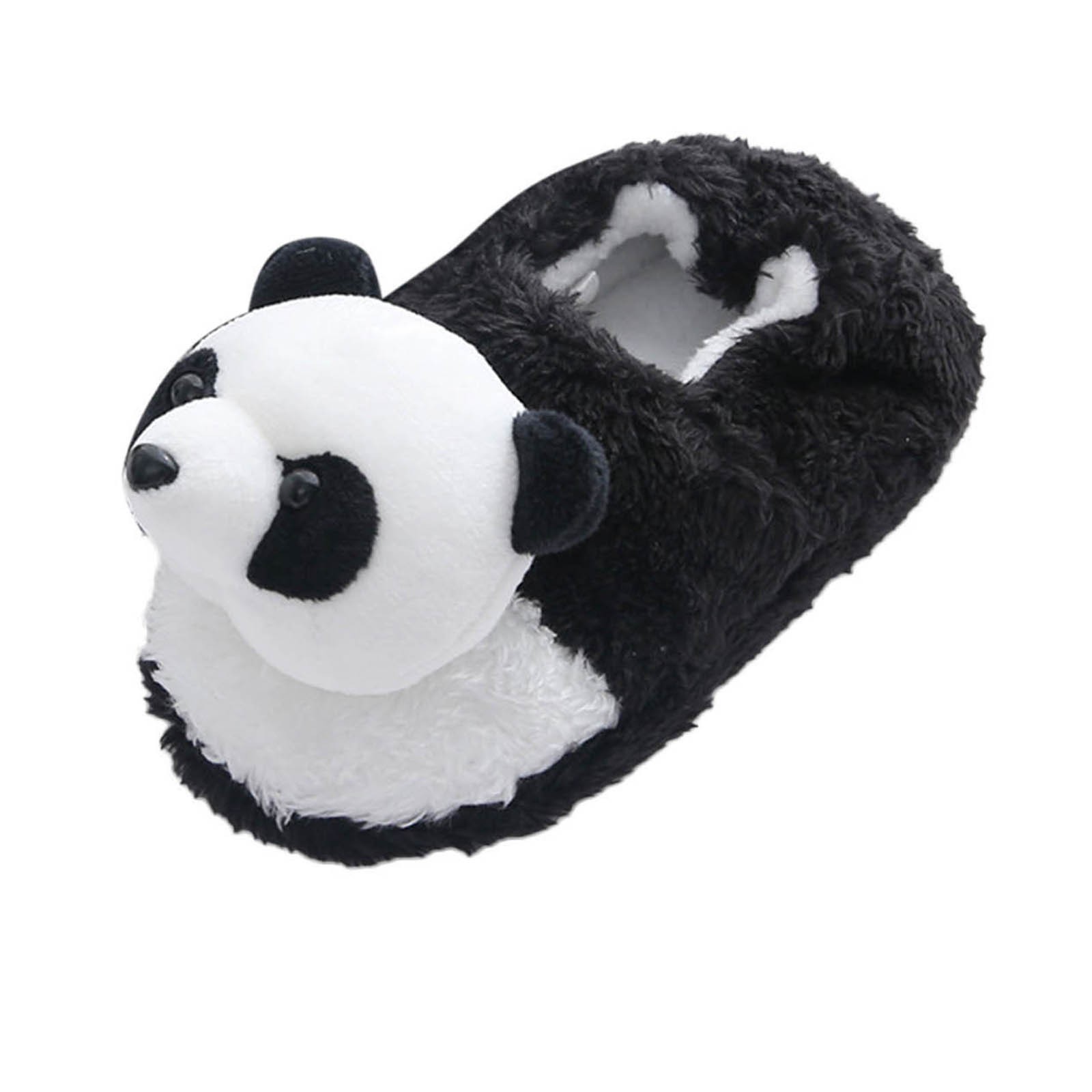 Toddler Babys Boys' Girls' Shoes Childrens Cute Stereoscopic Panda Warm Indoor Non Cotton Slippers Shoes for Boys Girls Size 3.5-4.5T
